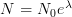  $ N = N_0 e^{\lambda } $ 